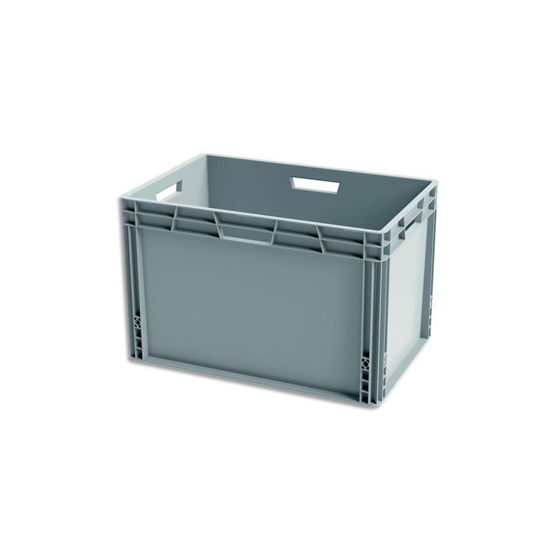 VISO Bac de rangement Gris en polypropylène, gerbable, charge 10L - Dimensions : L60 x l40 x H33 cm