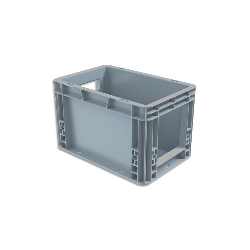 VISO Bac de rangement Gris en polypropylène, gerbable, capacité 7L - Dimensions : L30 x l30x H18 cm