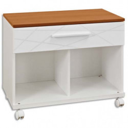 GAUTIER OFFICE Rangement bas mobile Sunday Blanc Graphic,1 tiroir + 2 cases - Dim. : L80 x H59 x P42 cm