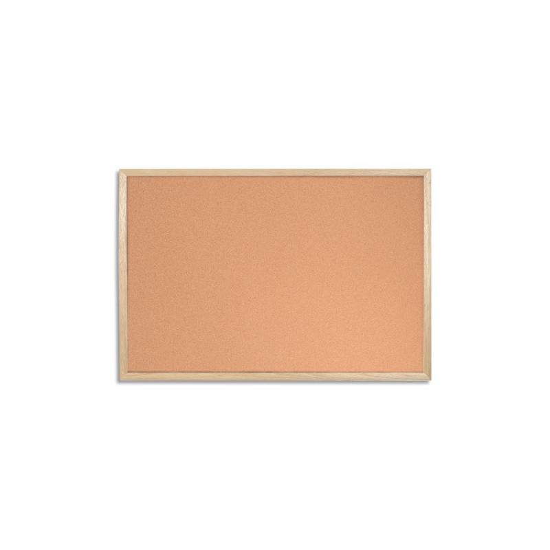 BI-SILQUE Tableau d'Affichage en Liège, double face, cadre en bois de pin. Format 60x40 cm