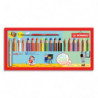 STABILO woody 3in1 crayon de couleur - Etui de 18 crayons (dont 6 pastel) + taille-crayon + pinceau rond