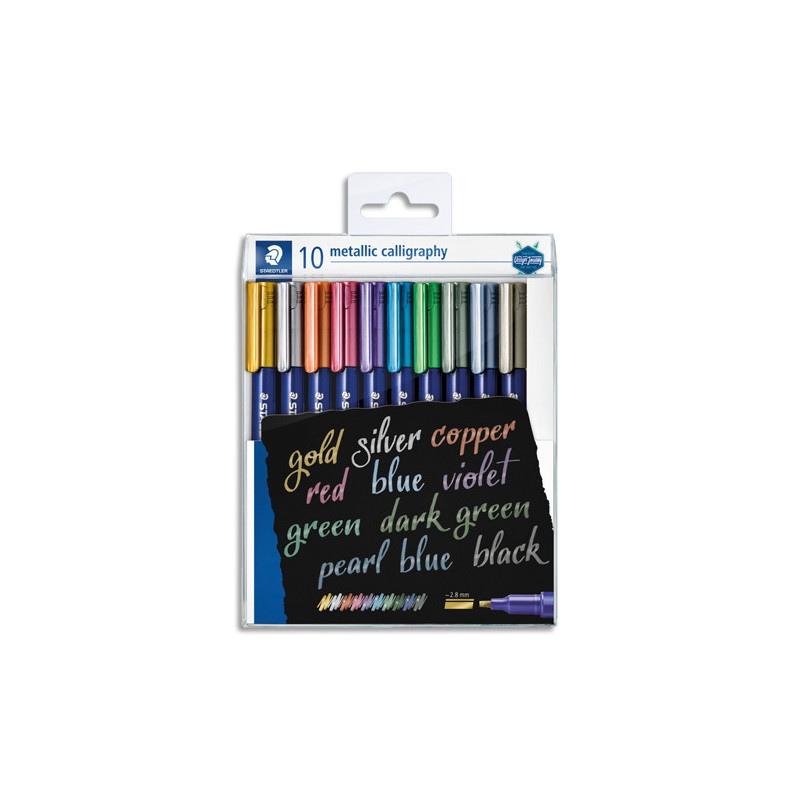 STAEDTLER® metallic calligraphy 8325 Design Journey - Set 10 marqueurs encre métallisée assortis