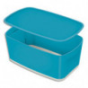 LEITZ Bac de rangement Medium COSY avec couvercle. Dimensions : 31,8x12,8x19,1cm. Coloris bleu