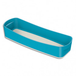 LEITZ Bac de rangement Long COSY sans couvercle. Dimensions : 30,7x5,5x10,5cm. Coloris bleu