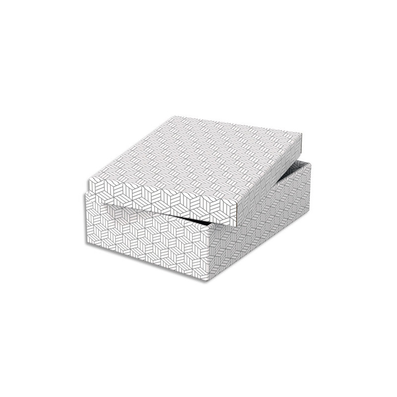 ESSELTE Boîte de rangement/cadeau, lot de 3, format médium bas, blanc, 628284