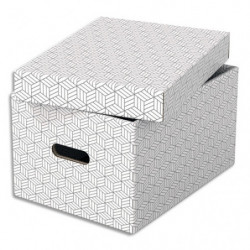 ESSELTE Boîte de rangement/cadeau, lot de 3, format médium, blanc, 628282