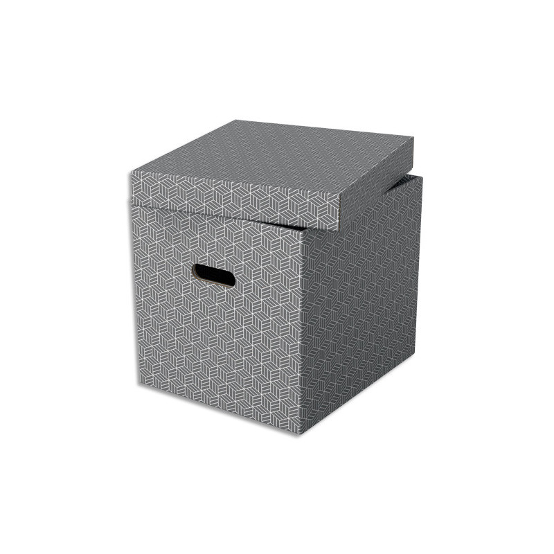 ESSELTE Boîte de rangement/cadeau, lot de 3, format cube, gris, 628289