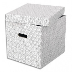 ESSELTE Boîte de rangement/cadeau, lot de 3, format cube, blanc, 628288