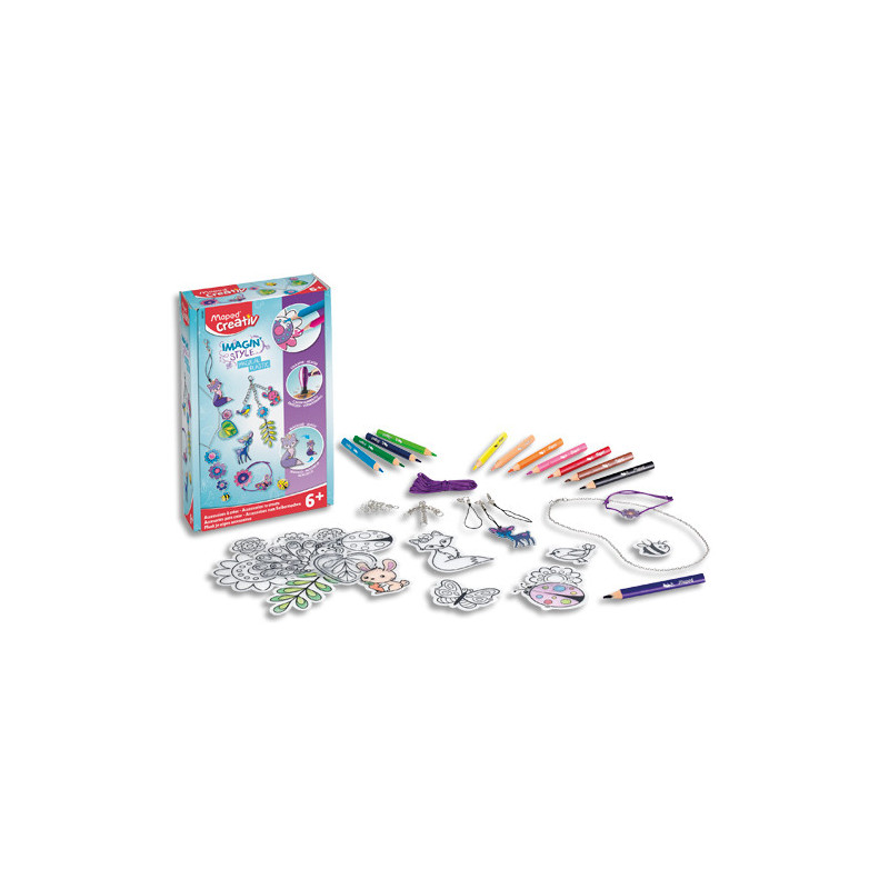 MAPED Kit Coloriages IMAGIN'STYL MAGIC PLASTIC à transformer en accessoires tendances.