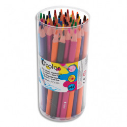 O'COLOR Pot de 48 maxi crayons de couleurs en résine triangulaire. Diamètre 10mm, mine 4mm. Assortis