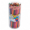 O'COLOR Pot de 48 maxi crayons de couleurs en résine triangulaire. Diamètre 10mm, mine 4mm. Assortis