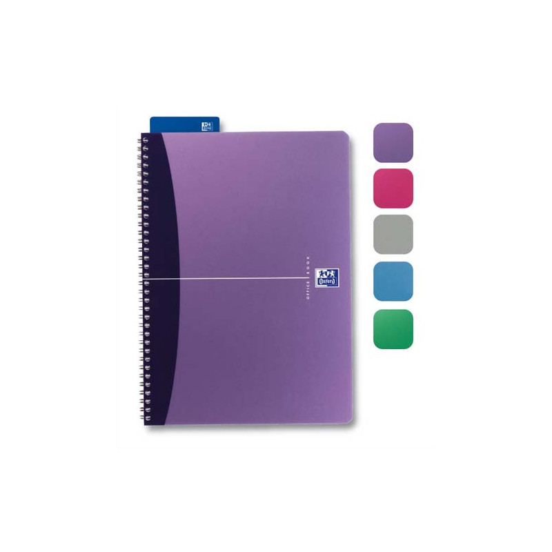 OXFORD Cahier spiralé Urban Mix A5, 180 pages non perforées lignée 7mm. Couvertures PP assorties