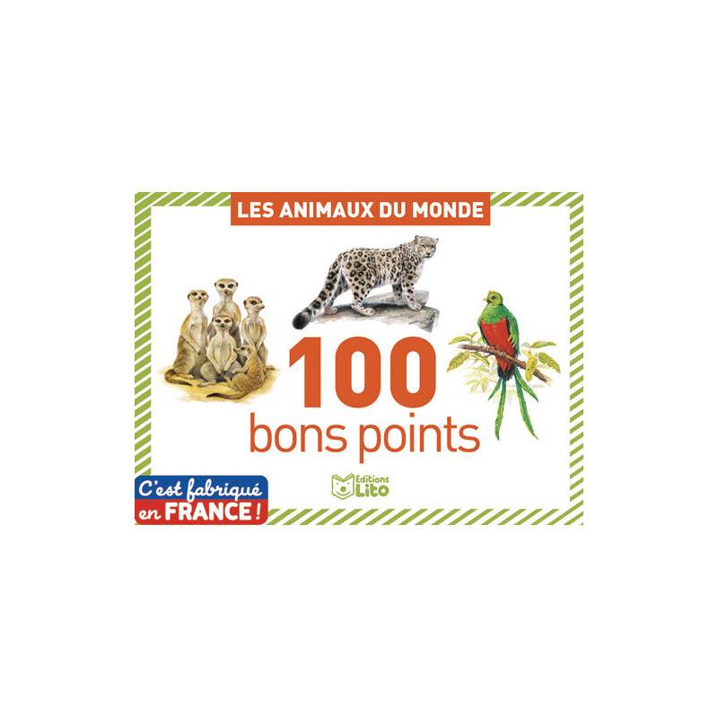 LITO DIFFUSION Boîte 20 bons point par 5 exemplaires: au recto un animal, au verso une information.