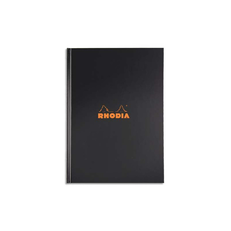 RHODIA Cahier brochure rembordée RHODIActive A4, 192 pages non perforées 5x5. Couverture Noire