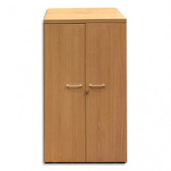 Armoire mélaminée EMMA 2 portes, hauteur 198cm. Coloris Blanc/Chêne