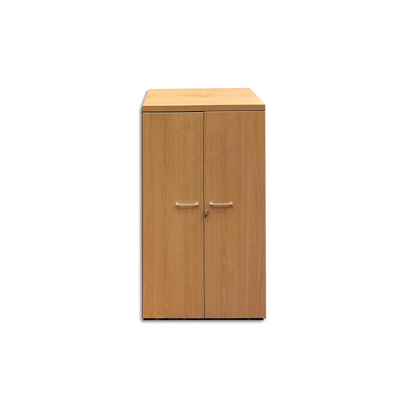 Armoire mélaminée EMMA 2 portes, hauteur 198cm. Coloris Blanc/Chêne