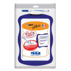 BIC Velleda Ardoise Ecolier Double Face Effaçable + Feutre Effaçable et Effacette - Coloris Aléatoires x1