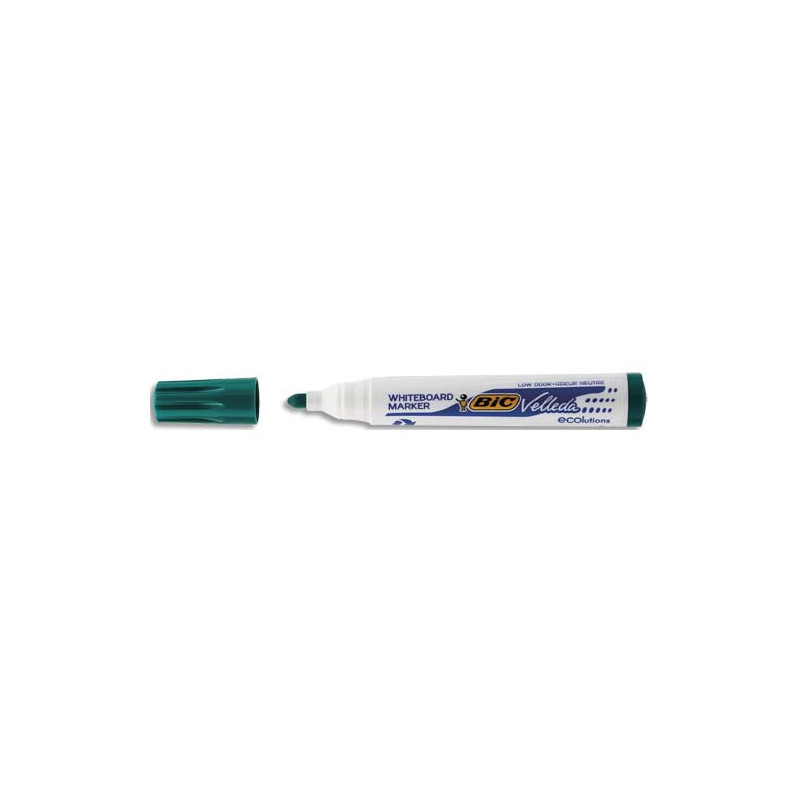 BIC Velleda 1701 ECOlutions Feutres pour Tableau Blanc Effaçables à Sec à Pointe Conique Moyenne - Vert