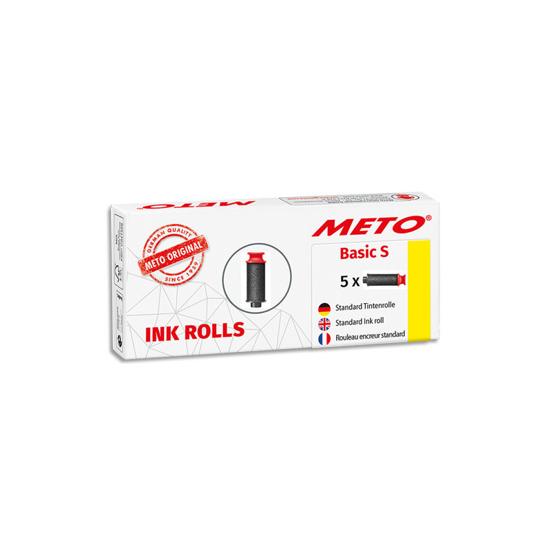 METO Pack de 5 rouleaux encreurs pour Meto Basic S 1 ligne
