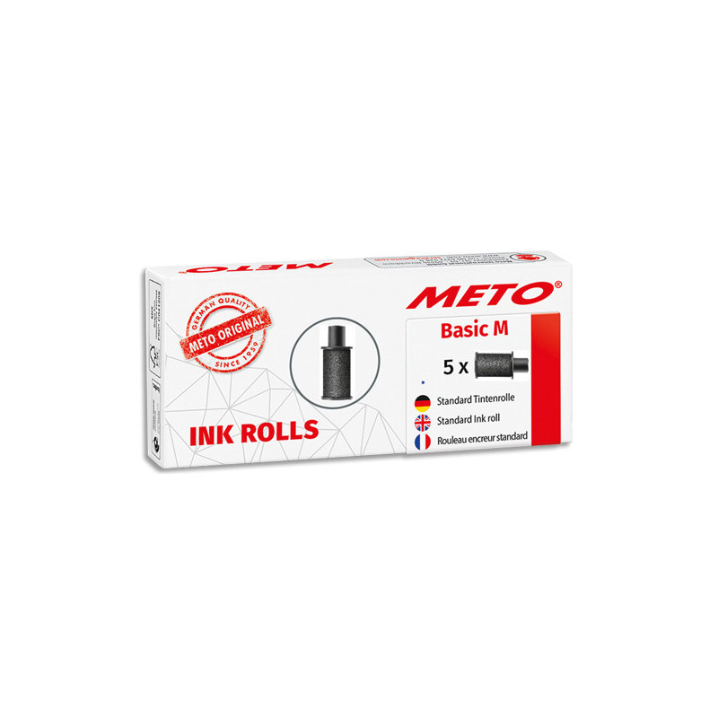 METO Pack de 5 rouleaux encreurs pour Meto Basic M 2 lignes