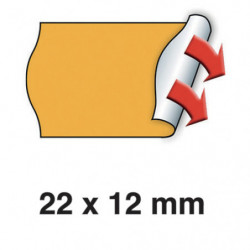 METO Boîte de 6 rouleaux étiquettes Meto 22x12mm fluo orange sinusoïdales adhésif permanent