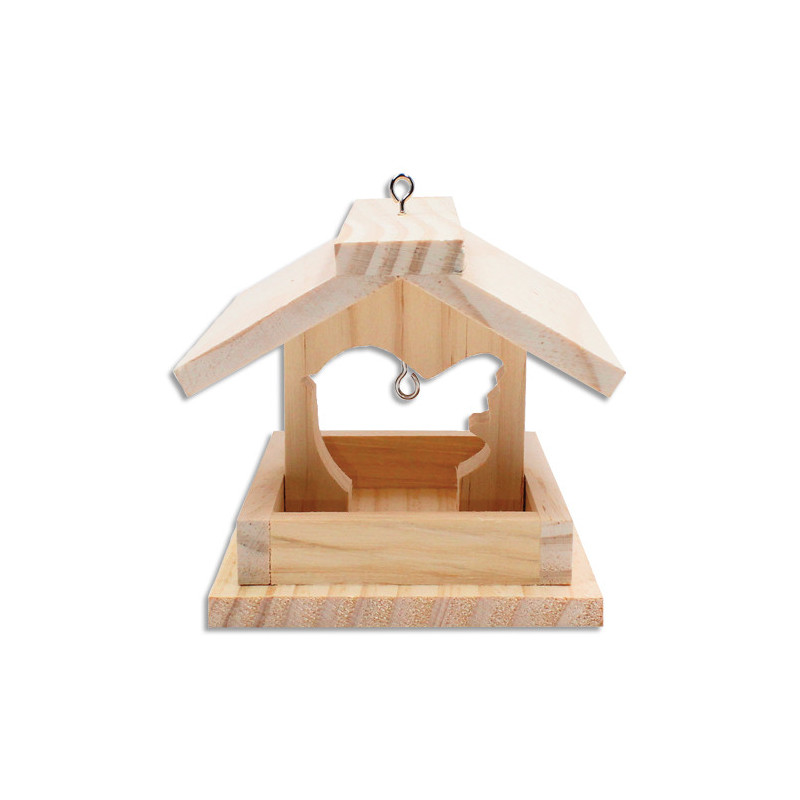 Kit mangeoire en bois + colle - 12 x 14,5 x 11,5 cm - 1 pc - 1 color