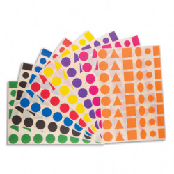 CLEOPATRE Sachet de 48 planches de gommettes multiformes 8 couleurs. 6 formes/planche 6 planches/couleur
