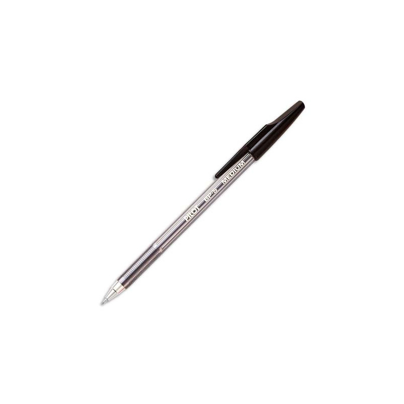 PILOT Stylo à bille rechargeable pointe moyenne encre Noire corps plastique cristal avec capuchon BP-SM