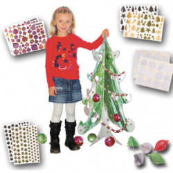 CLEOPATRE Box de Noël : gommettes de Noël, objets cartons 3D à décorer. Pour une classe.