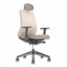 Fauteuil Souly synchrone ergonomique et design, placet dossier assise beige foncé et dossier beige clair