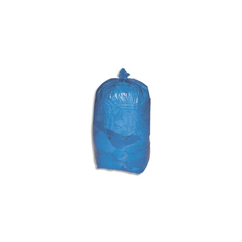 Boîte de 250 sacs poubelles traditionnels 110 litres renforcés Bleus 70x110cm 32 microns NFE