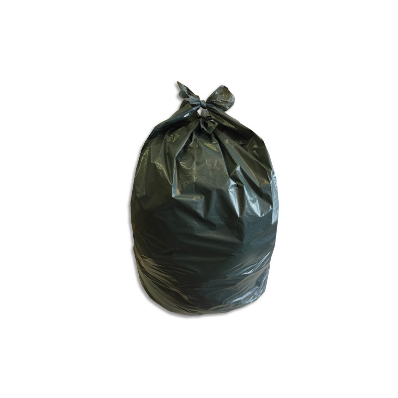 Boîte de 500 sacs poubelles 2 noeuds 50 litres standard Vert Foncé 68x75cm 13 microns matière végétale