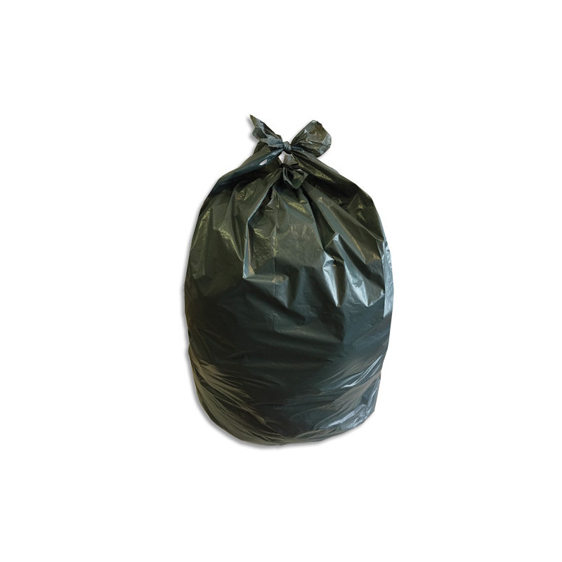 Boîte de 200 sacs poubelles 2 noeuds 110 litres standard Vert Foncé 70x103cm 30 microns matière végétale