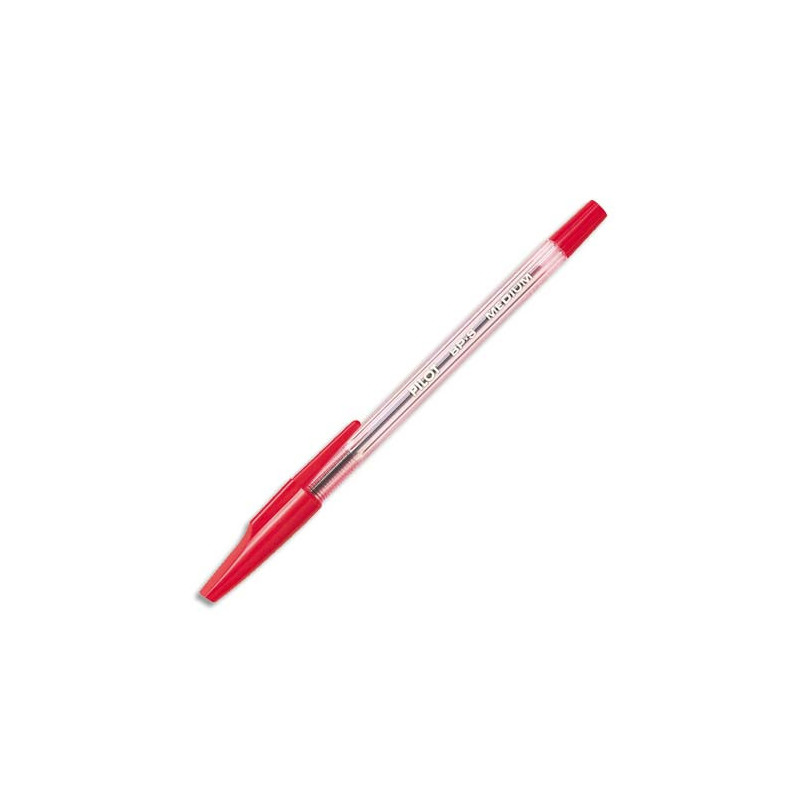 PILOT Stylo à bille rechargeable pointe moyenne encre Rouge corps plastique cristal avec capuchon BP-SM