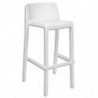 MT INTERNATIONAL Tabouret extérieur empilable en polypropylène blanc hauteur 95cm. Embout antidérapant