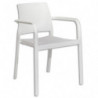 MT INTERNATIONAL Fauteuil extérieur en polypropylène Blanc L56 x H80 x P58. Embout antidérapant