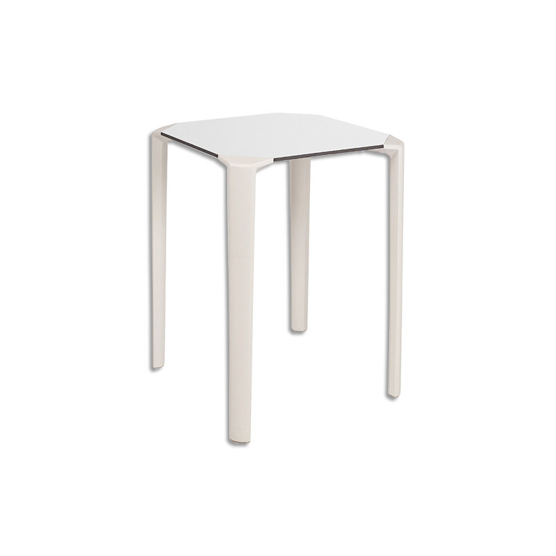 MT INTERNATIONAL Table carrée extérieure en polypropylène Blanc 60x60cm. Platau stratifié