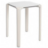 MT INTERNATIONAL Table carrée extérieure en polypropylène Blanc 60x60cm. Platau stratifié