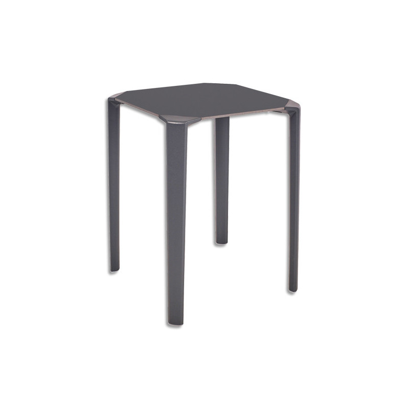 MT INTERNATIONAL Table carrée extérieur en polypropylène Anthracite 60x60cm. Platau stratifié