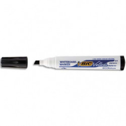 BIC Velleda 1751 ECOlutions Feutres pour Tableau Blanc Effaçables à Sec à Pointe Moyenne Biseautée - Noir