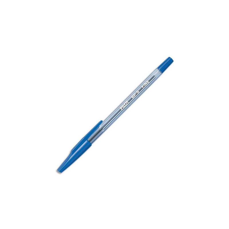 PILOT Stylo à bille rechargeable pointe fine encre Bleue corps plastique cristal avec capuchon BP-SF