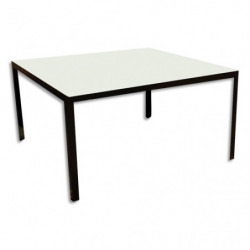 Bureau direction 4 pieds KAREN 180x80cm.Haut.73cm. Plateau mélaminé 19mm Blanc et piètement cadre noir