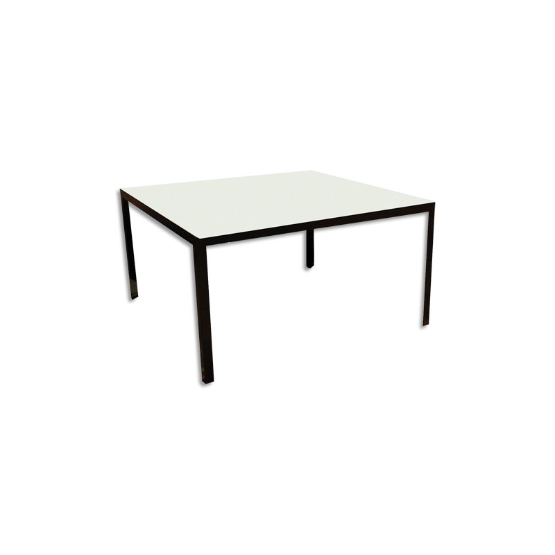 Bureau direction 4 pieds KAREN 180x80cm.Haut.73cm. Plateau mélaminé 19mm Blanc et piètement cadre noir