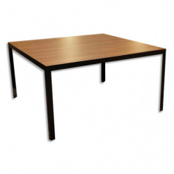 Bureau direction 4 pieds KAREN 180x80cm.Haut.73cm. Plateau mélaminé 19mm Noisetier, piètement cadre noir