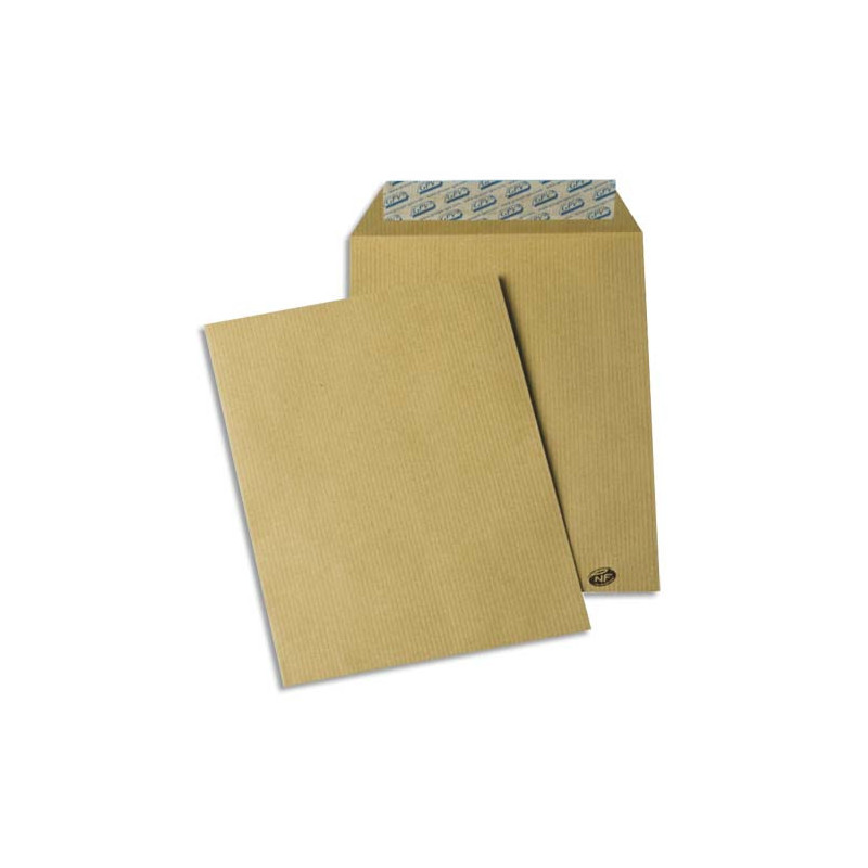 GPV Paquet de 50 pochettes kraft brun auto-adhésives 85g format C5 162 x 229 mm