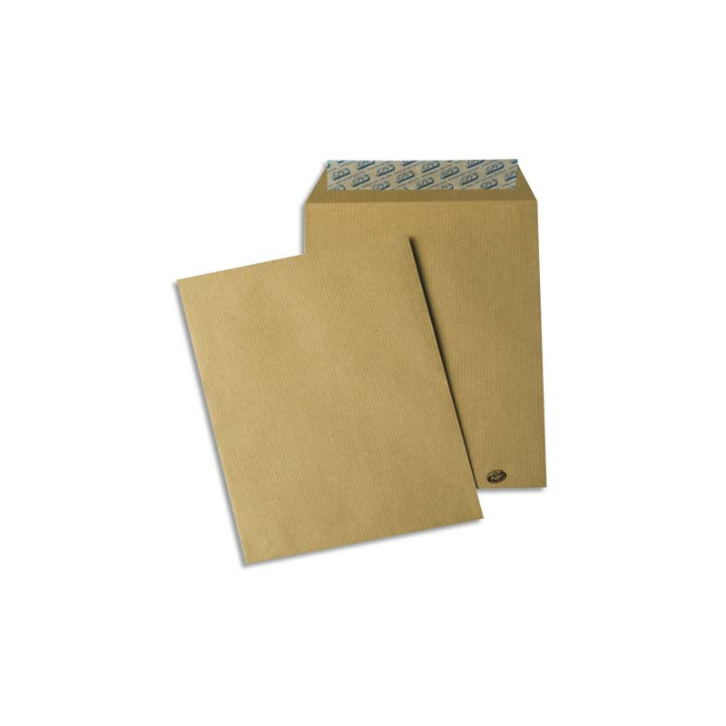 GPV Paquet de 50 pochettes kraft brun auto-adhésives 85g format B5 176 x 250 mm