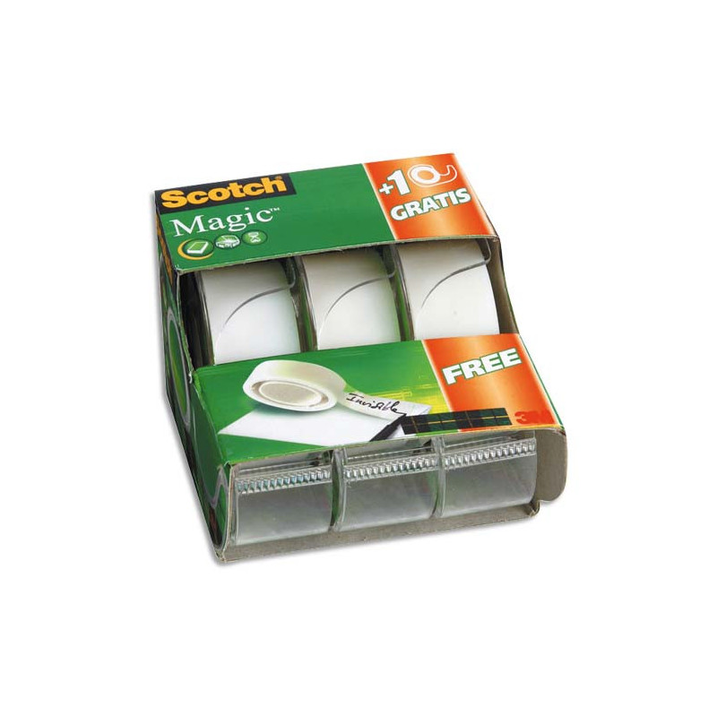 SCOTCH Lot spécial CADDY PACK 2 (+1 gratuit) dévidoir adhésif Scotch® Magic 19 mm x 7,5 m