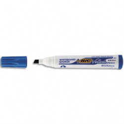 BIC Velleda 1751 ECOlutions Feutres pour Tableau Blanc Effaçables à Sec à Pointe Moyenne Biseautée - Bleu