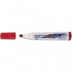 BIC Velleda 1751 ECOlutions Feutres pour Tableau Blanc Effaçables à Sec Pointe Moyenne Biseautée - Rouge