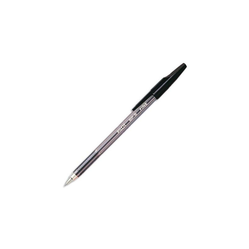 PILOT Stylo à bille rechargeable pointe fine encre Noire corps plastique cristal avec capuchon BP-SF